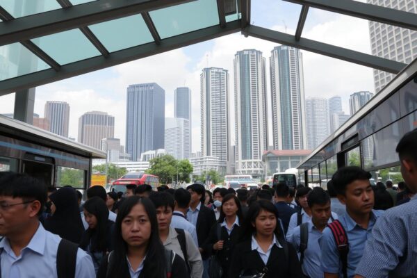 Halte Tj Balkot Dipadati ASN Jakarta di Hari Pertama Wajib Transportasi Umum