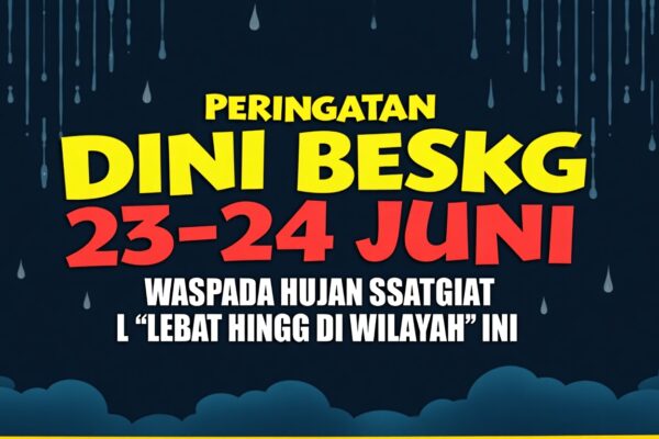Peringatan Dini BMKG Besok 23 24 Juni 2025, Waspada Hujan Sangat Lebat hingga Ekstrem di Wilayah Ini